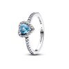 Pandora Elevated Light Blue Heart Ring 198421C10