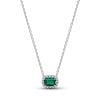 Pandora Rectangular Sparkling Green Halo Pendant Halskette 394503C01-45