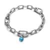 Pandora Turquoise-coloured Heart Mini Dangle Charme 793827C01-3