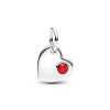 Pandora Engravable Heart Red Stone Dangle Charme 794295C01