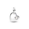 Pandora June Engravable Heart White Stone Dangle Charm hela 794295C06