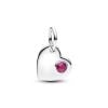 Pandora July Engravable Heart True Red Stone Dangle Charme 794295C07