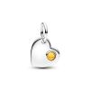 Pandora November Engravable Honey Stone Heart Dangle Charme 794295C11