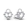Pandora Sparkling Heart Padlock Stud Ohrringe 294419C01