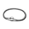 Pandora Black Cord Box Chain Armband 593816C02
