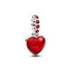 Pandora Red Murano Glass Heart Double Dangle Charm hela 794429C01