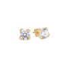 Goldene Ohrringe, 7 mm JE18351-CZ-1