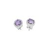 Silbernes Schmuckset mit violettem Stein