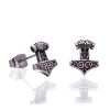 Northern Viking Jewelry Steel Raven Thor's Hammer korvakorut NVJKK040-1