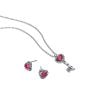 Elevated Heart Key Necklace and Earrings Schmuckset