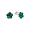 Silberschmuckset, grüne Blume