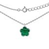 Silberschmuckset, grüne Blume