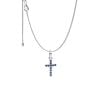 Pandora Blue Round Bezel Cross Halskette