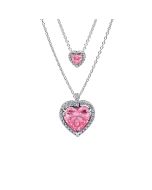Pandora Pink Elevated Heart Necklace 398425C02-45 | Kulta-Center.com