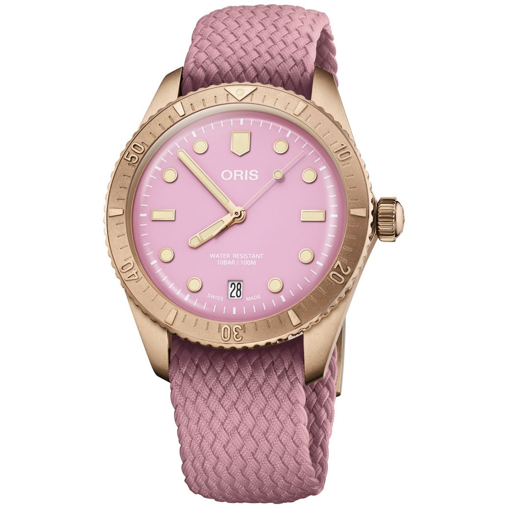 Oris Divers Sixty-Five Cotton Candy, vaaleanpunainen 01 733 7771 3158-07 3 19 04BR