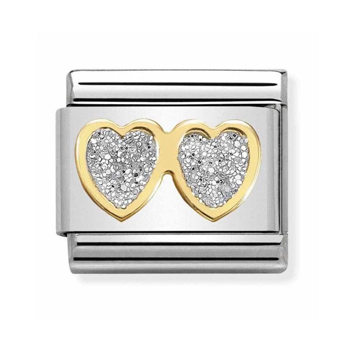 Nomination Classic 18K Tuplasydän Glitter 030220/01