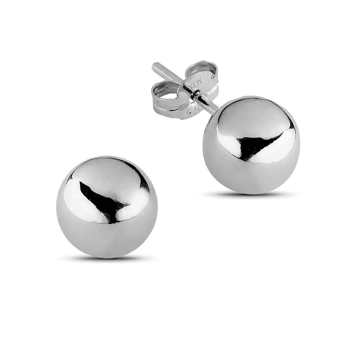 Weißes Gold Ohrringe 6 mm 100241W