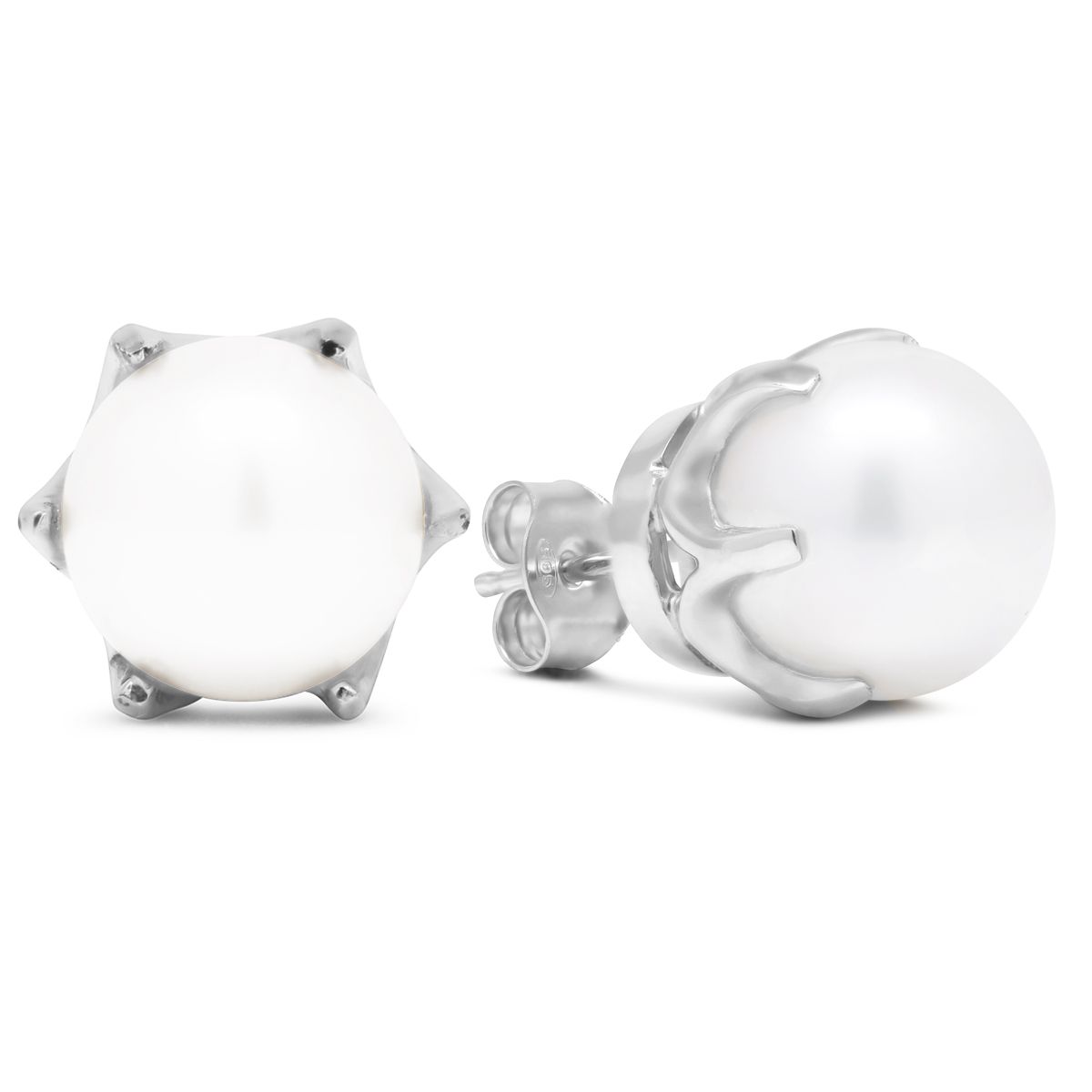 Weißes Goldiset Ohrringe 10 mm 10310Wvalk