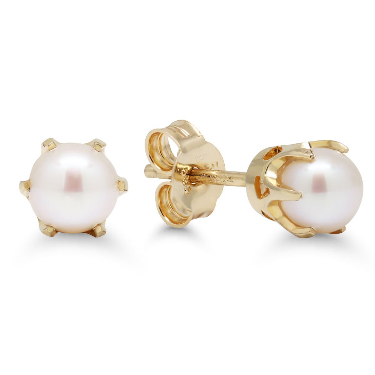 Kultaiset helmikorvakorut 4mm 1034valk