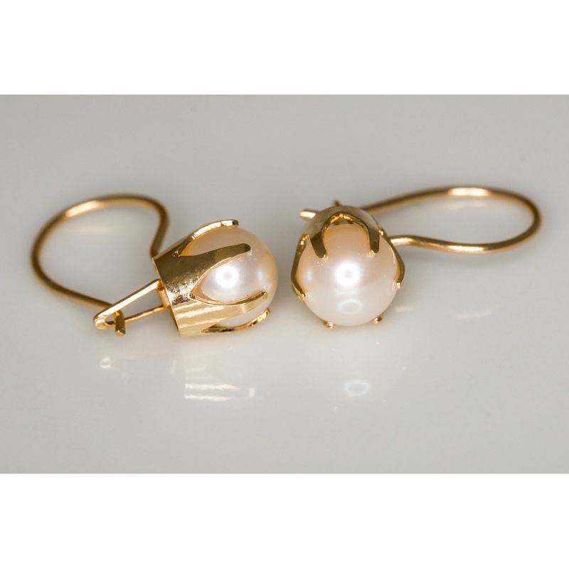 Kultaiset koukkukorvakorut, helmi 40005