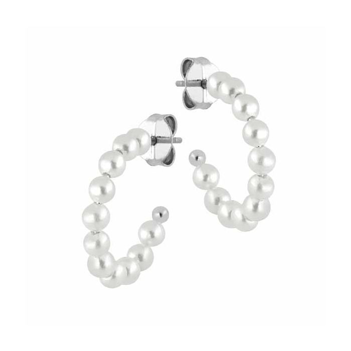 Silver Earrings / Pearls 18 mm 121383 SILVER