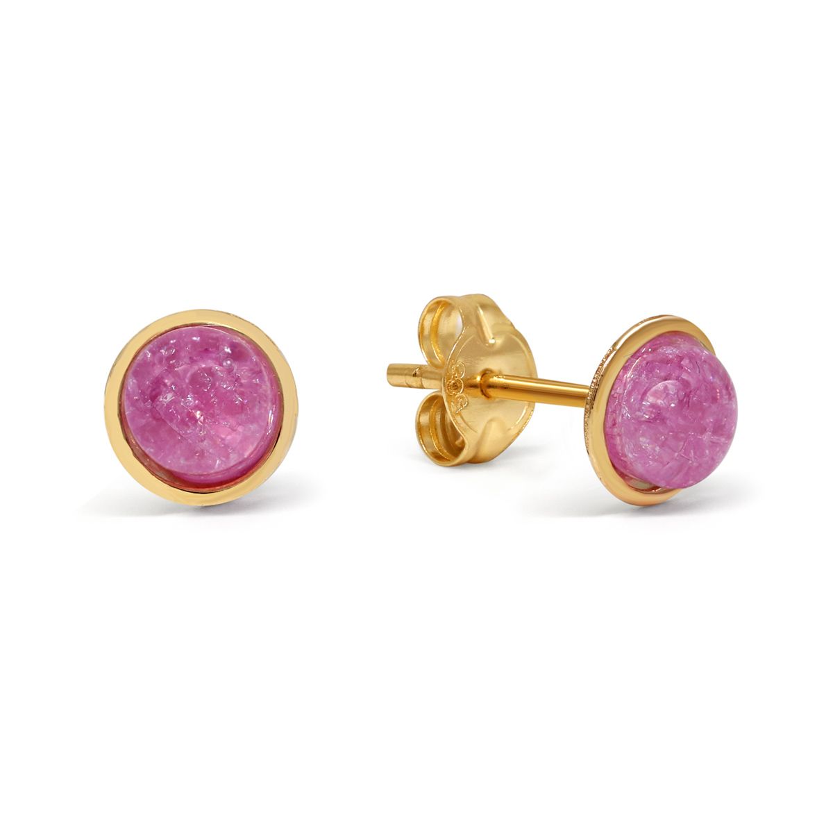 Gold Ohrringe, Rosa  140641pink