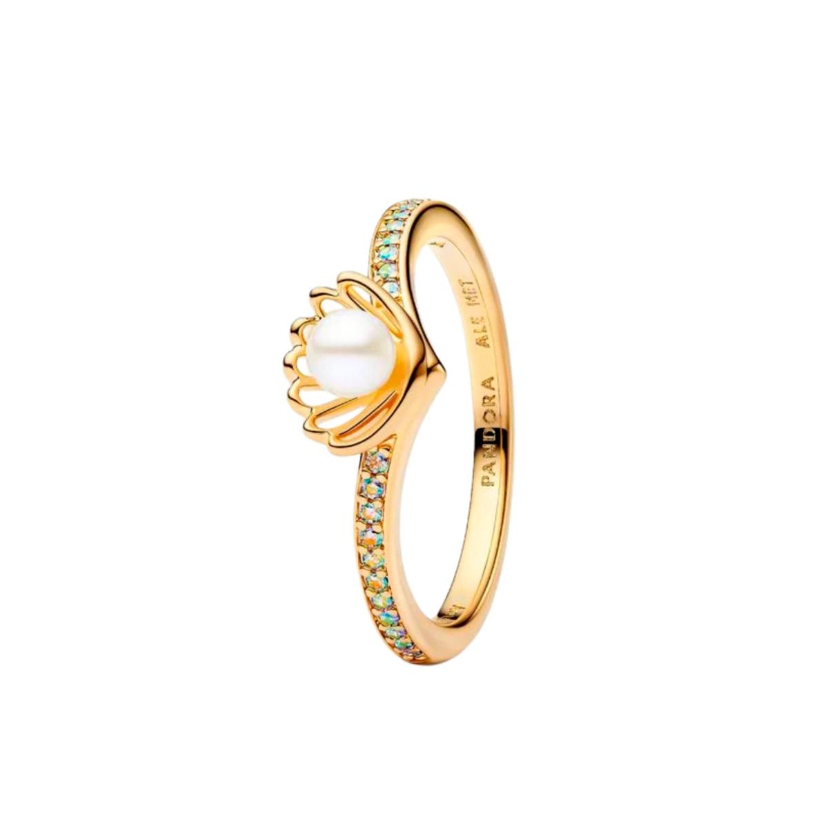 Disney Princess Ariel Shell Treated Freshwater Cultured Pearl Ring, vergoldet 163654C01