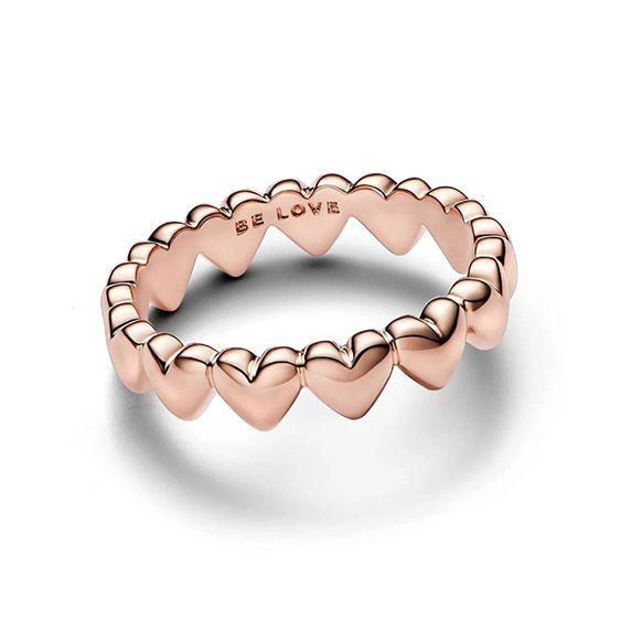 Pandora Row of Hearts sormus 183427C00