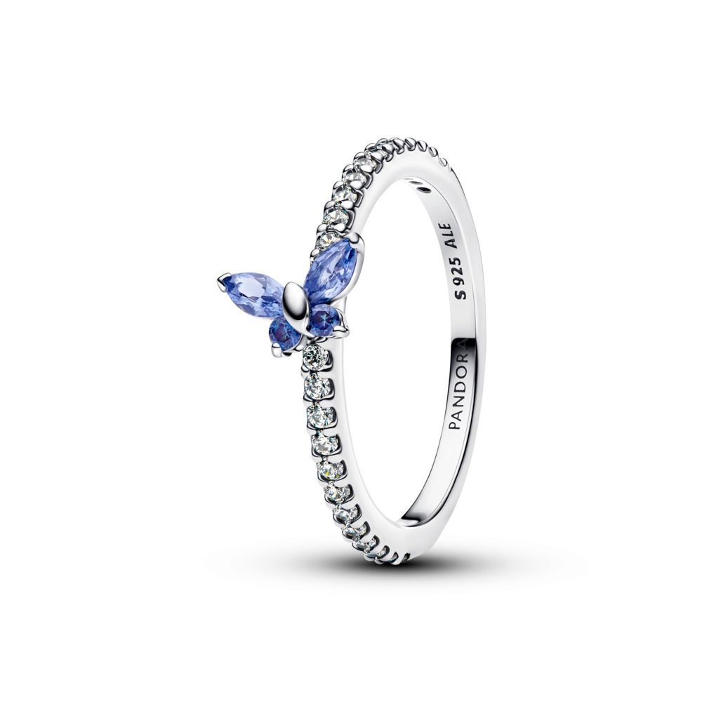 Pandora Butterfly Cornflower Blue Crystal Ring 194269C01