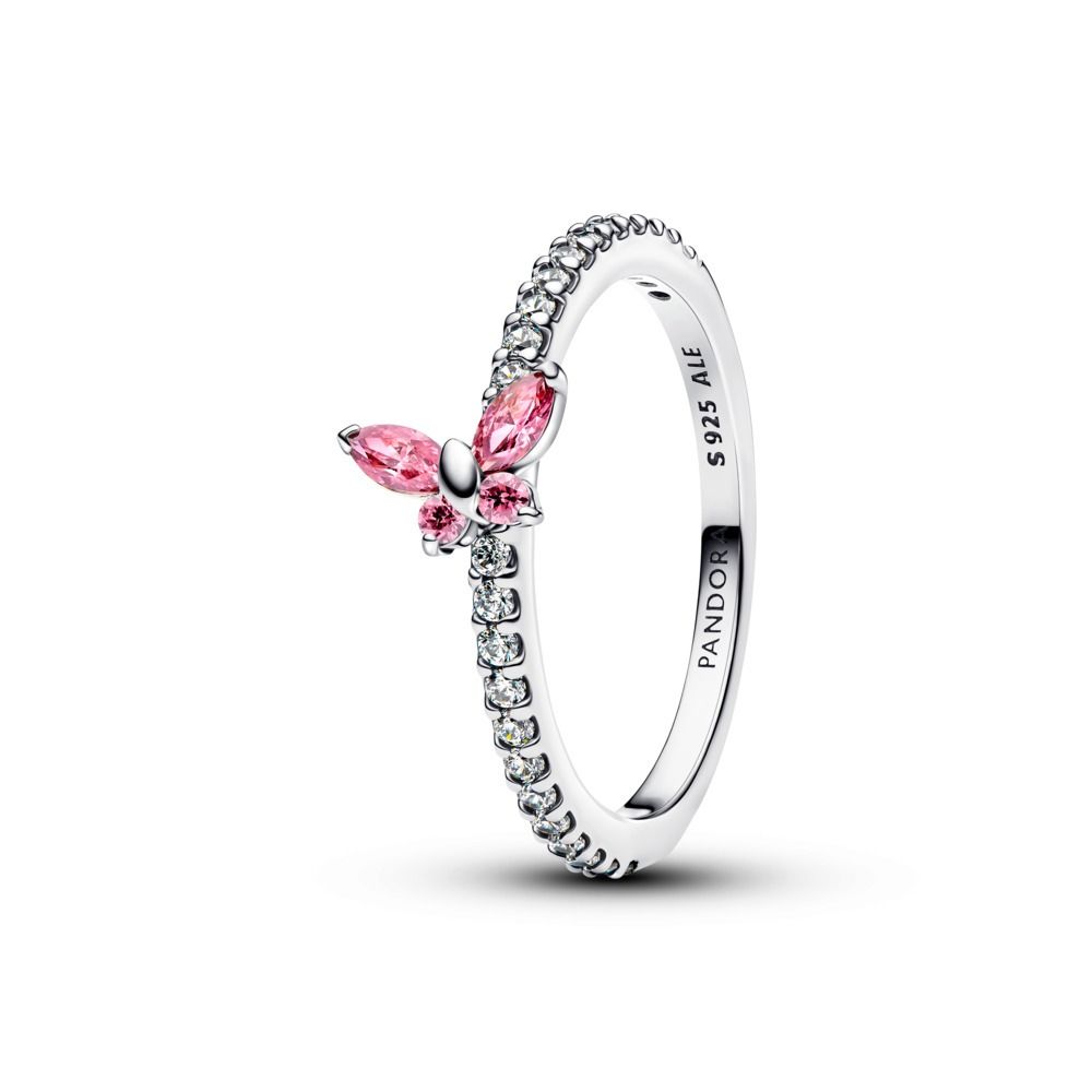 Pandora Butterfly Fancy Pink Crystal Ring 194269C02