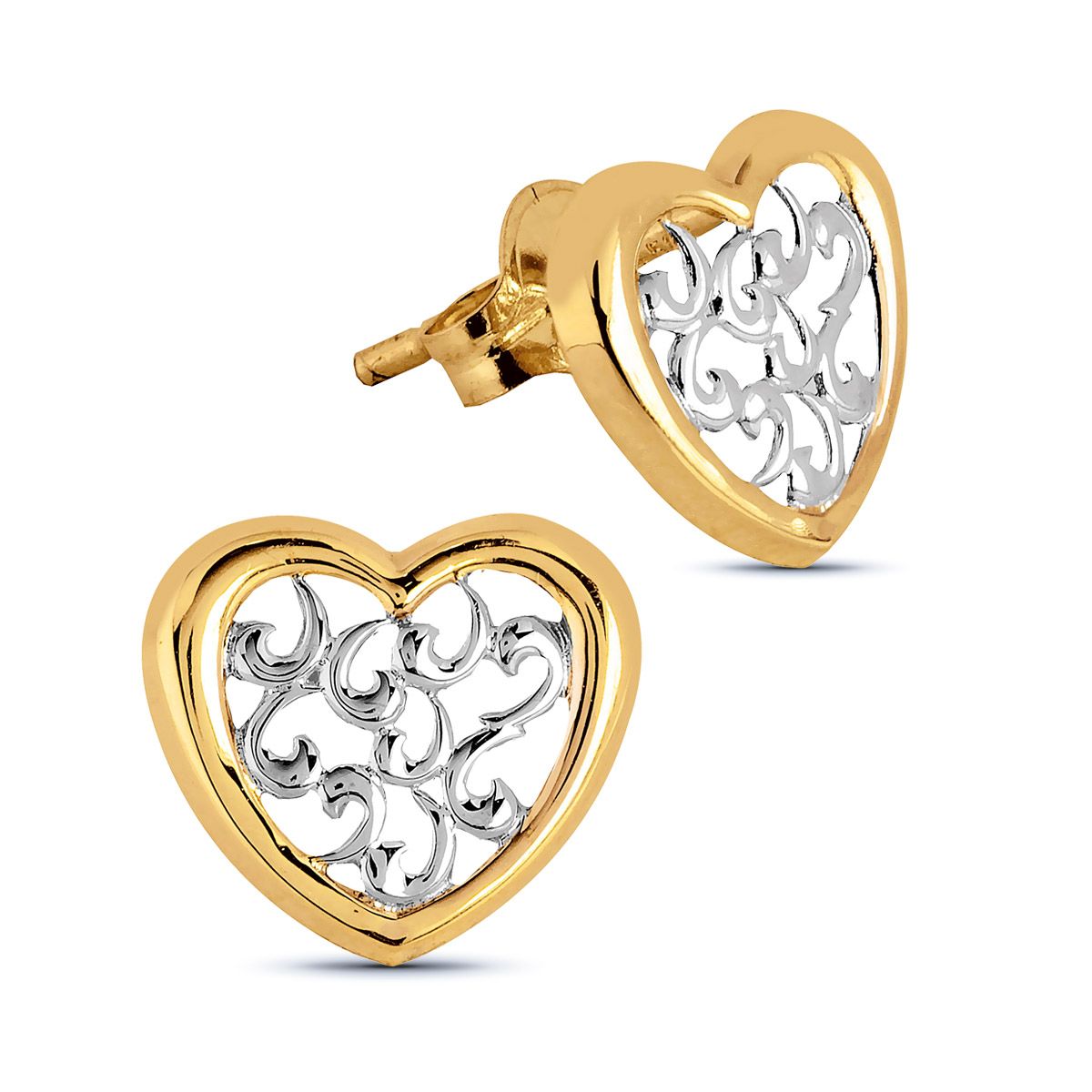 Gold Ohrringe, Herz 195131YW