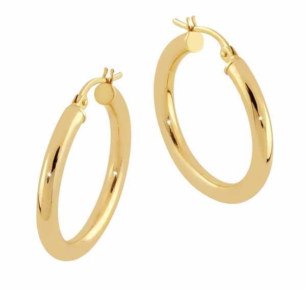 Kultaiset rengaskorvakorut 25 mm 200BC 51-99