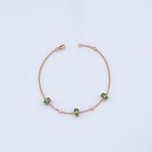 Bulevardi Gemstone rannekoru / vihreä turmaliini 0,10ct  BLVD2042