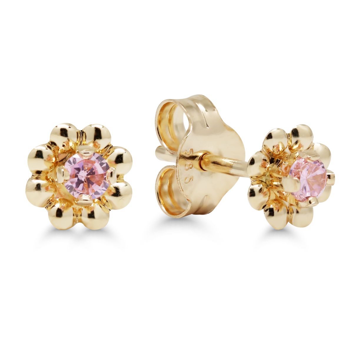 Gold Ohrringe, Blume 23-1007pink