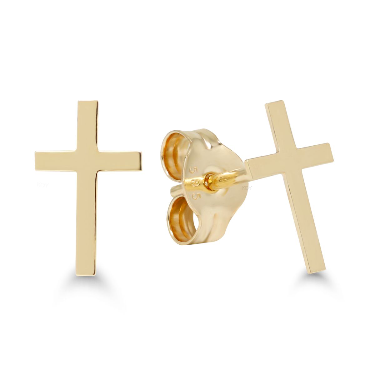 Gold Ohrringe, Kreuzen 23-1056