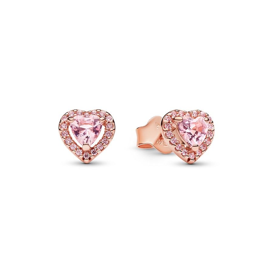 Pandora Pink Elevated Heart Stud örhängen 288427C02