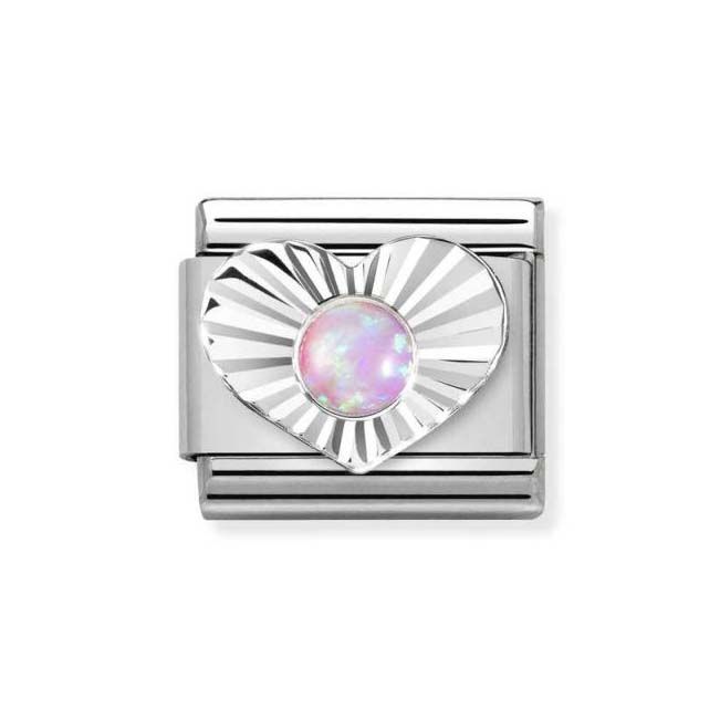 Nomination Silver Sydän Vaaleanpunainen Opaali 330508/38