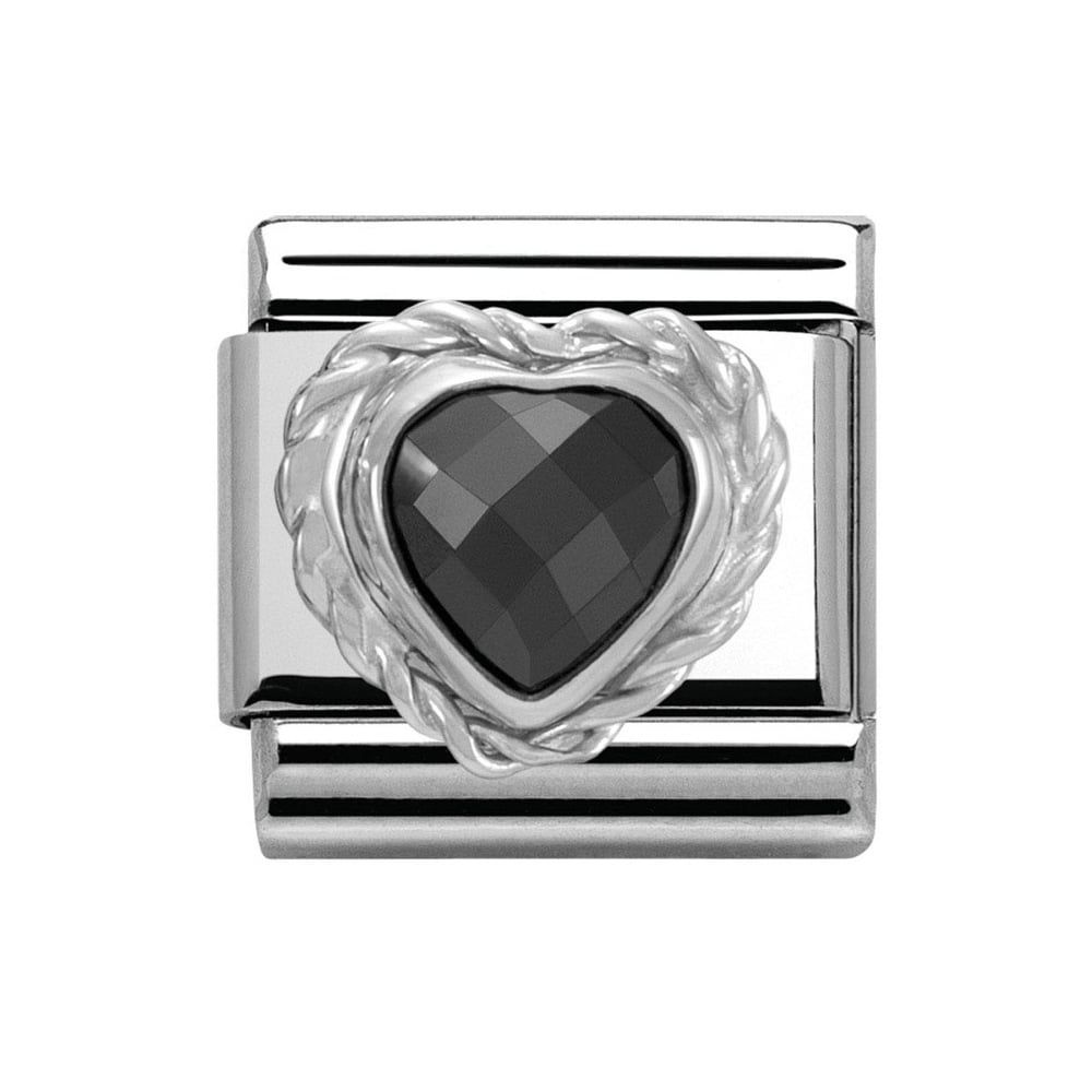 Nomination Classic Hopea Musta Zirkoniasydän 330603/011