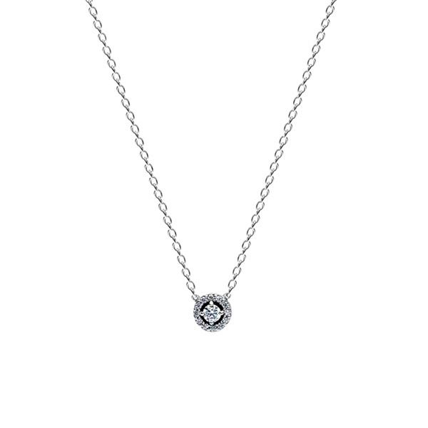 Pandora Round Pavé Halo Collier Halskette 393548C01