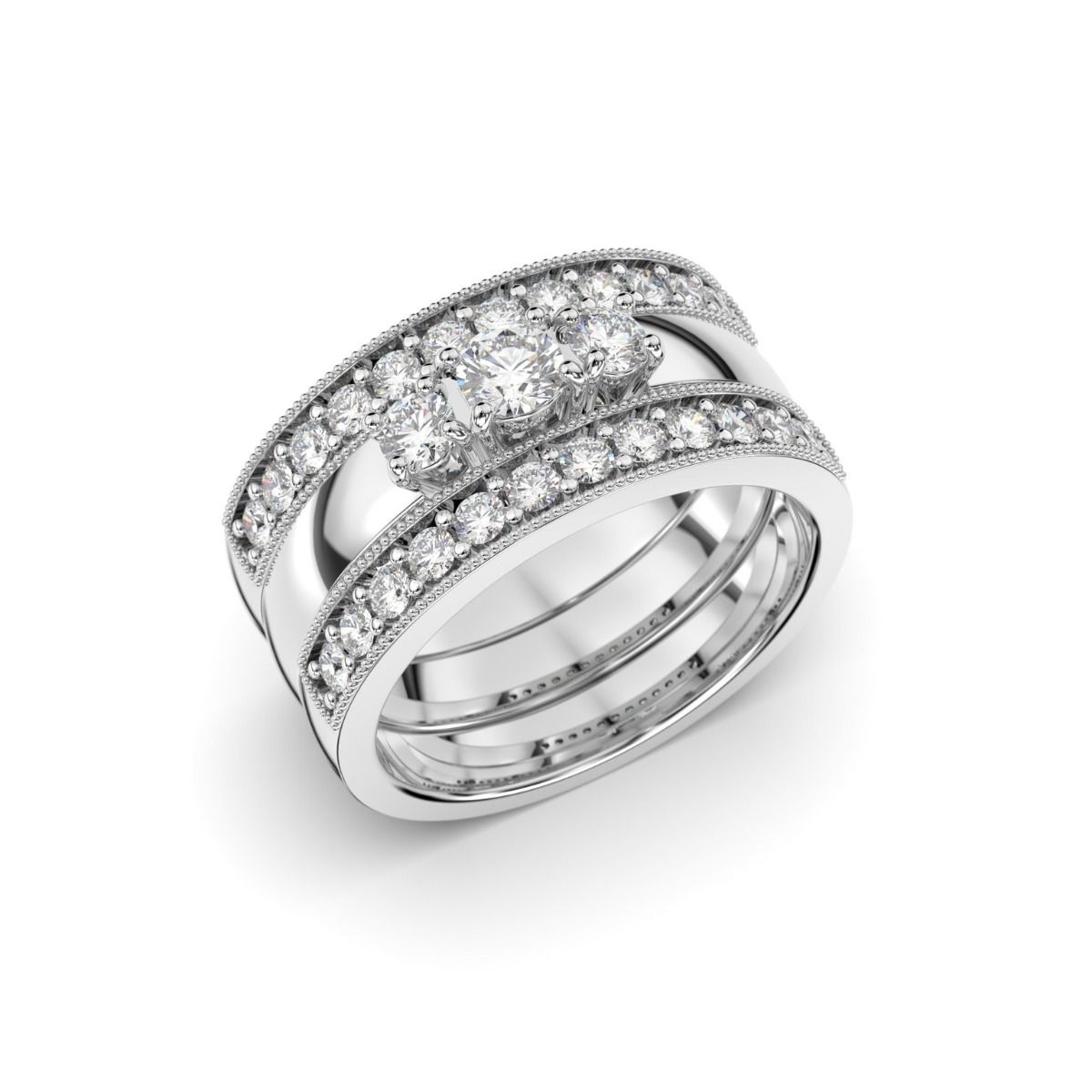 Festive Ariel Set timanttisormus, platina 402-428-073-PT