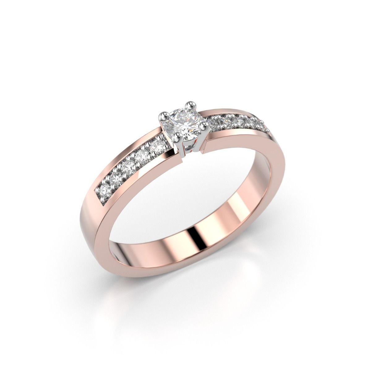 Festive Pamela timanttisormus, puna- ja valkokulta 421-025-PV