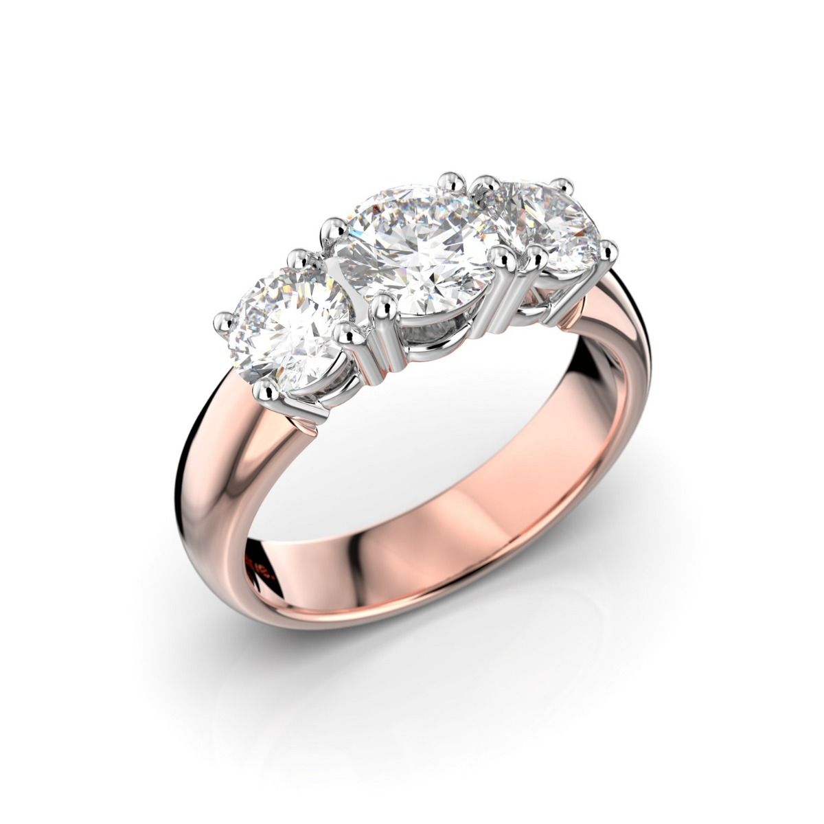 Festive Trilogy Soft timanttisormus, puna- ja valkokulta 445-150PP-PV