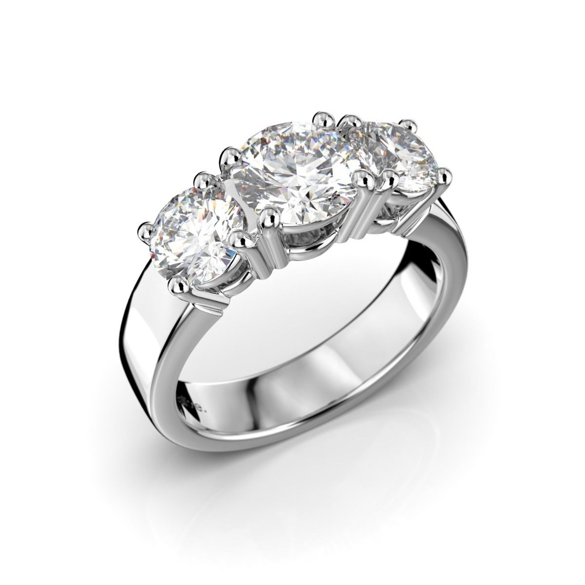 Festive Trilogy Trend timanttisormus, platina 445-200FL-PT