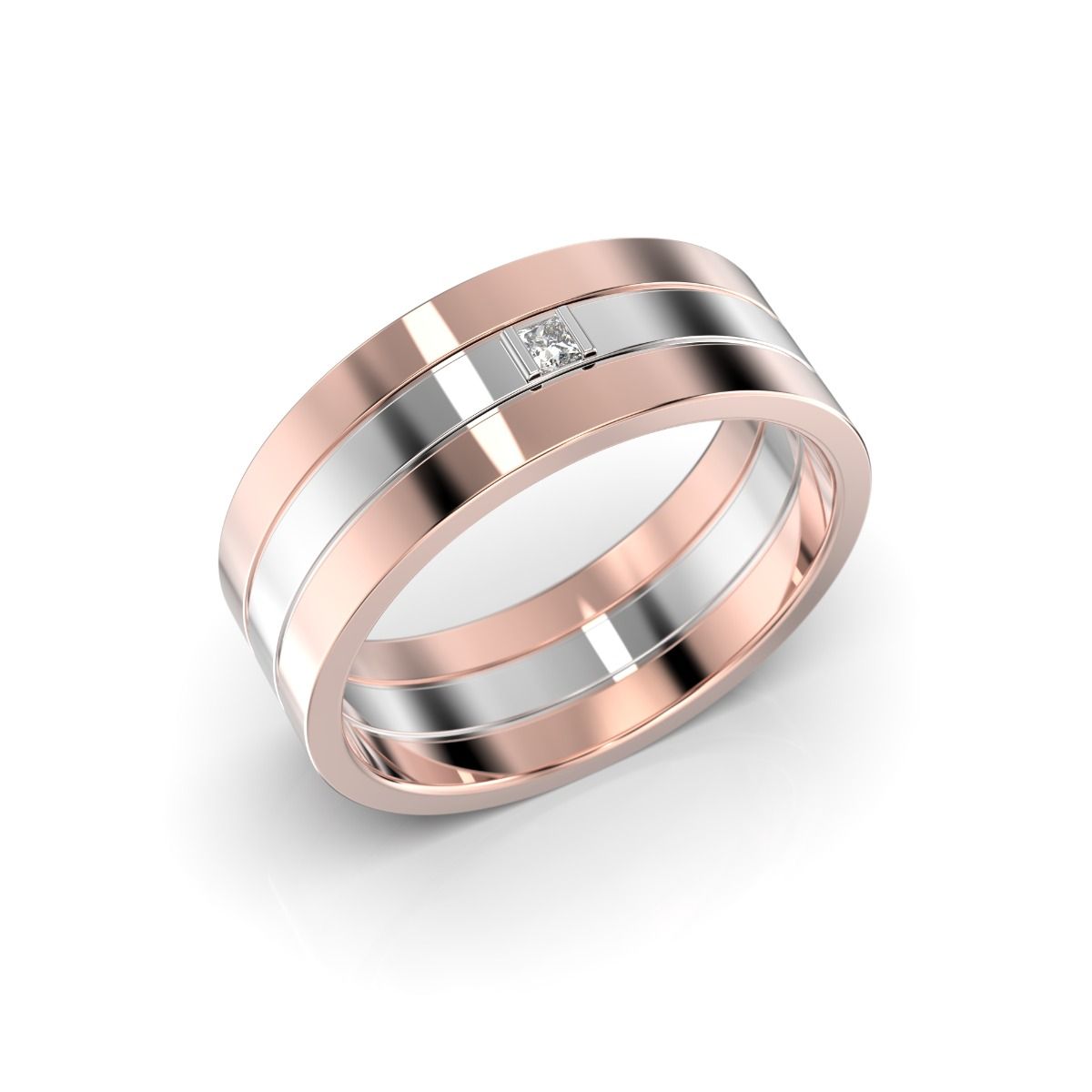 Festive Prince timanttisormus, puna- ja valkokulta 463-005-PV