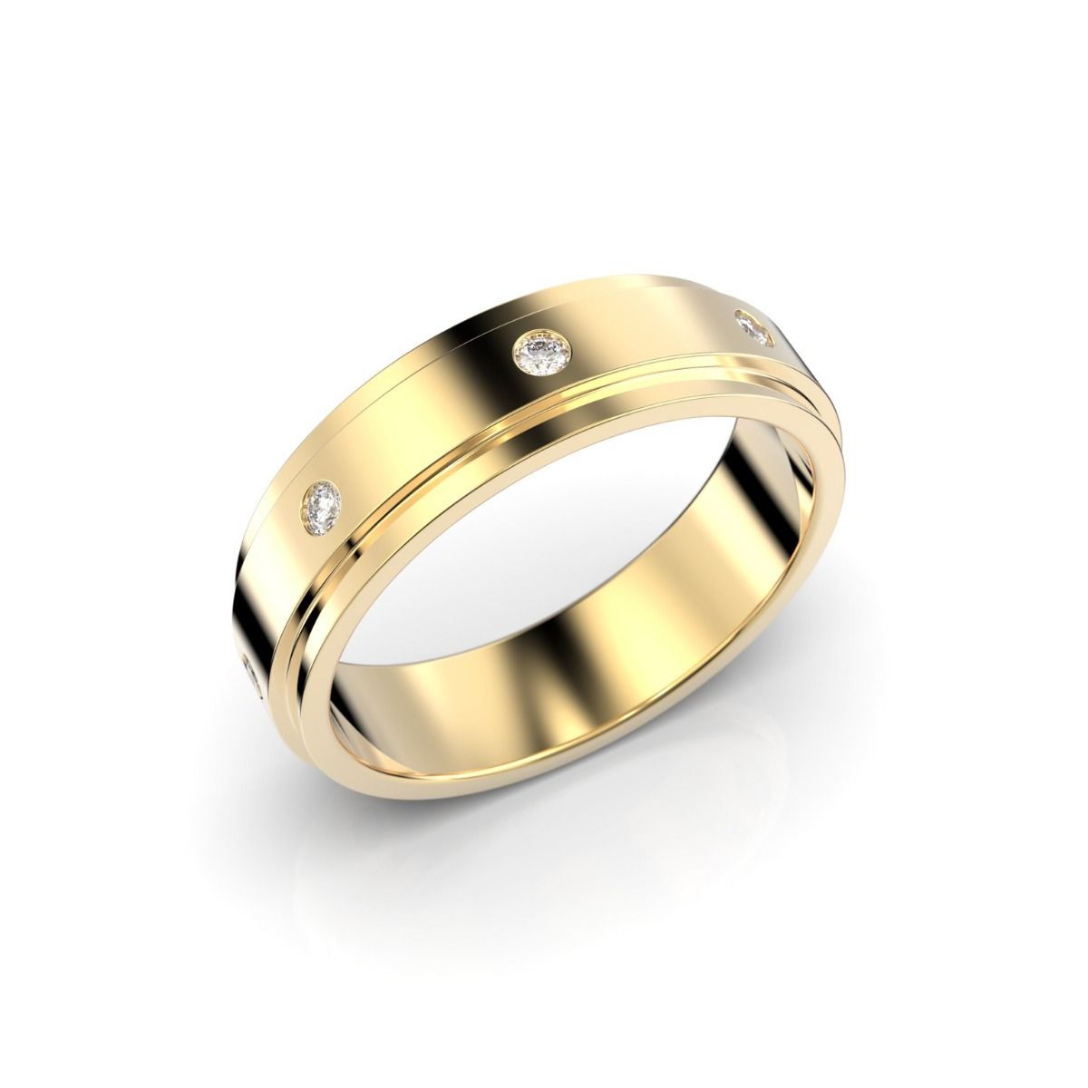 Festive William timanttisormus, keltakulta 468-016-KK