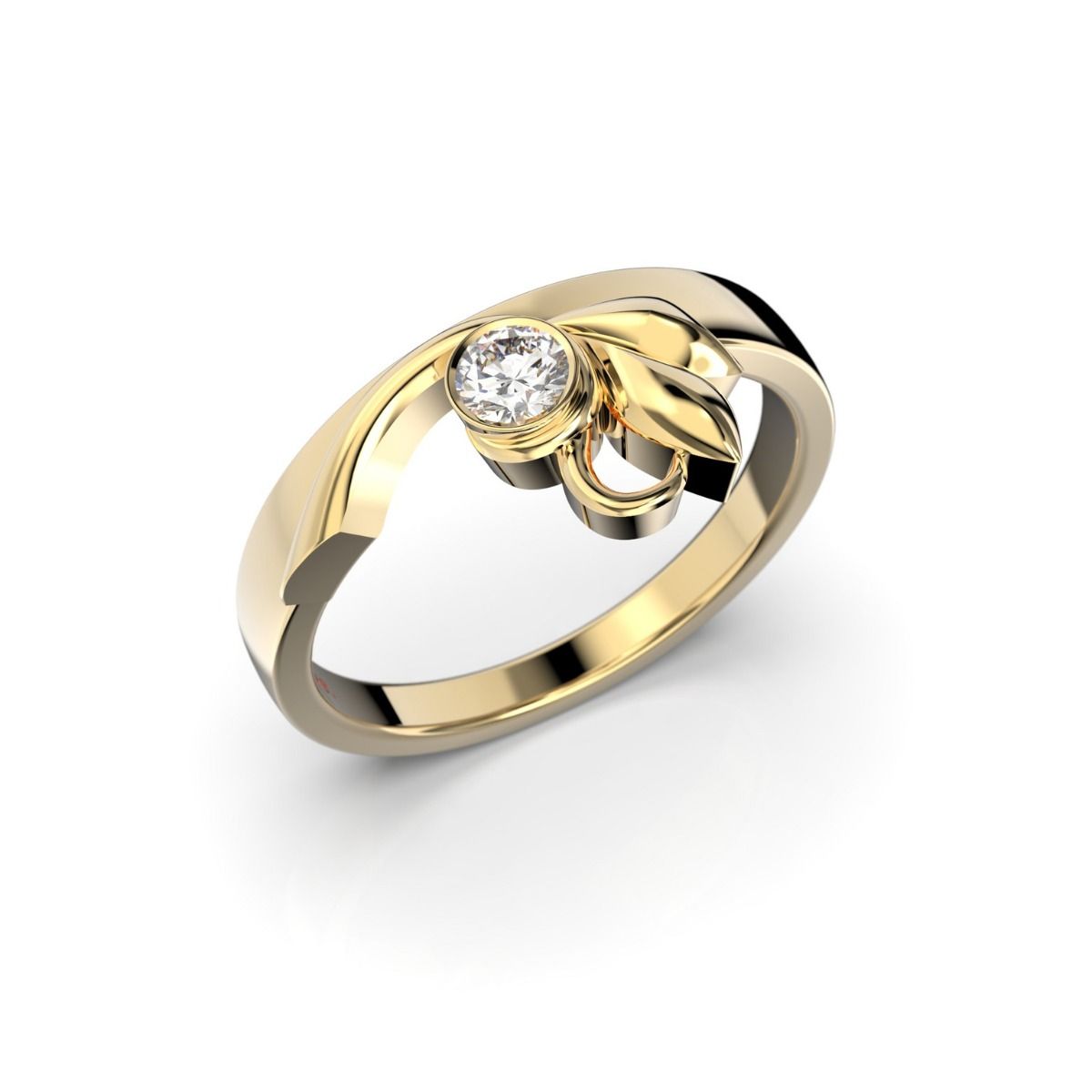 Festive Garden timanttisormus, keltakulta 490-016-KK