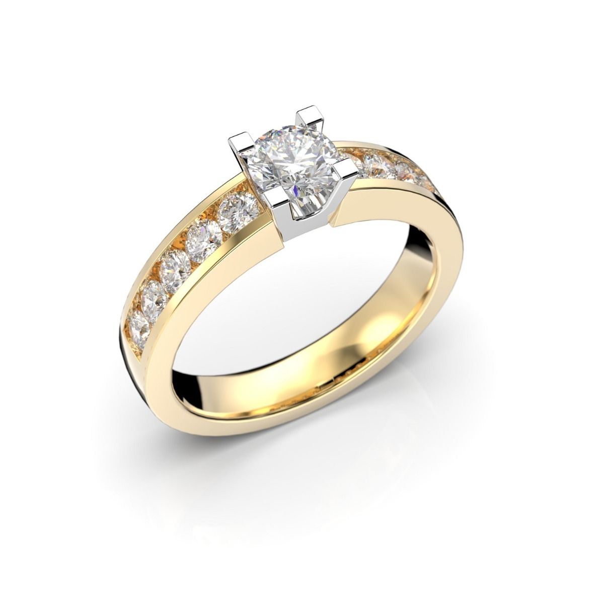 Festive Wanajatar Round timanttisormus, kelta- ja valkokulta 508-090-KV