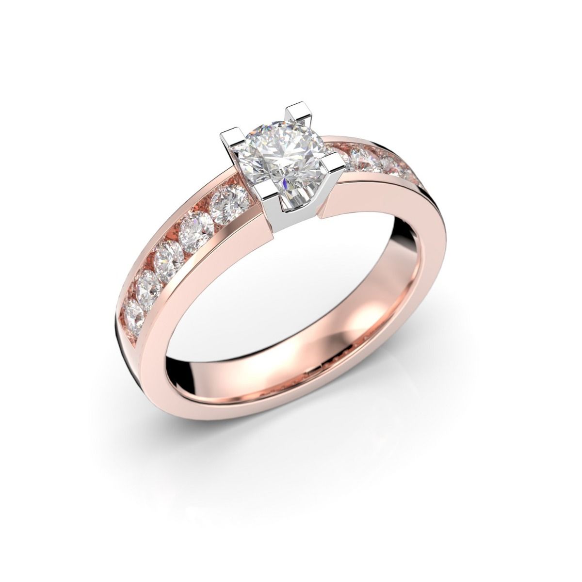 Festive Wanajatar Round timanttisormus, puna- ja valkokulta 508-090-PV