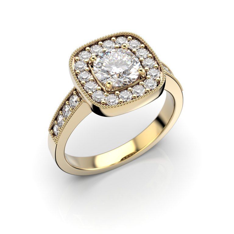 Festive Carolina sormus, keltakulta / valkoinen safiiri 514-126S-KK