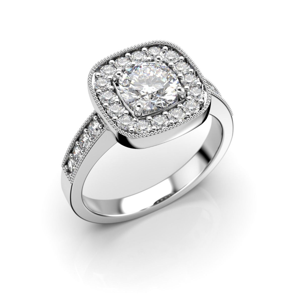 Festive Carolina Valkoinen Safiiri timanttisormus, platina 514-126S-PT